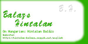 balazs hintalan business card
