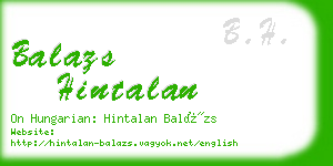 balazs hintalan business card